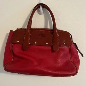 Vintage Dooney & Bourke Red Pebbled Leather Wilson Bag